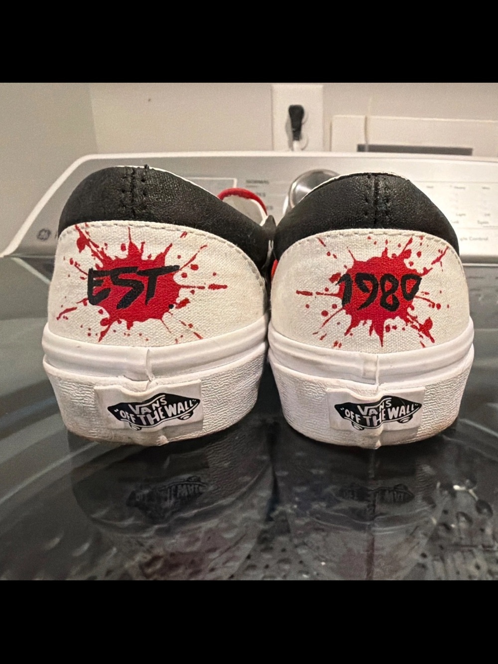 Vans Friday the 13th Custom Painted Slip-On Sneakers M7/W8.5 - Picture 4 of 8